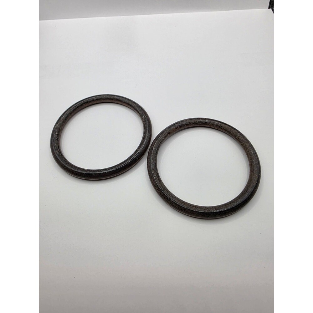 Two Brown Wood Bangle Bracelet